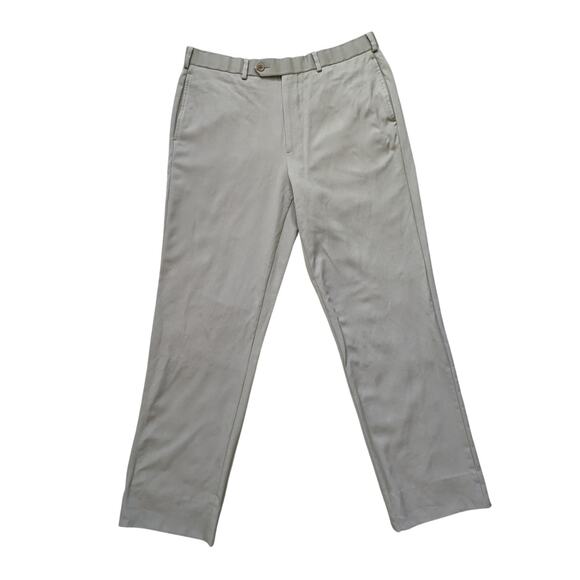 Brooks Brothers Trousers Mens Sz 35/32 Tan Wool Flat Front Madison Career Work - Picture 2 of 16